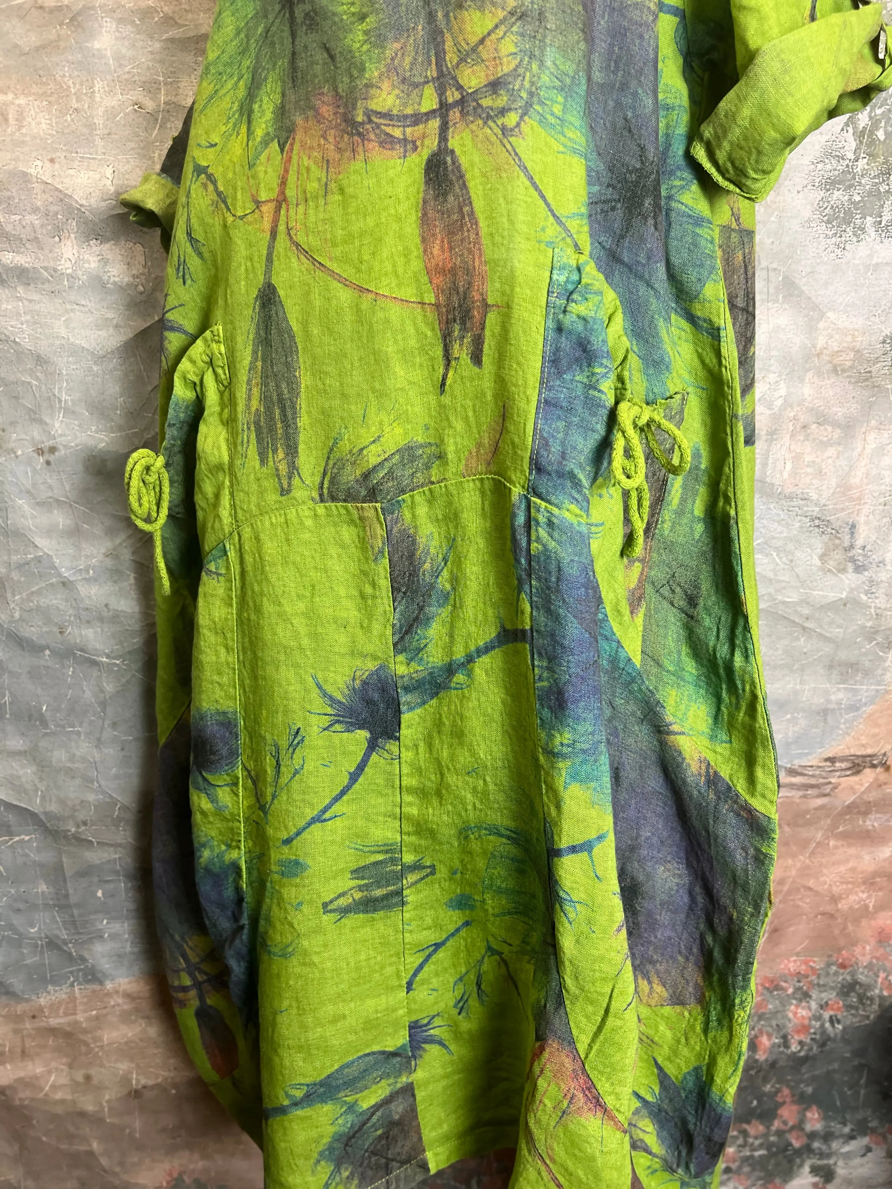91911-52 Tropical Mix Dress-Kiwi