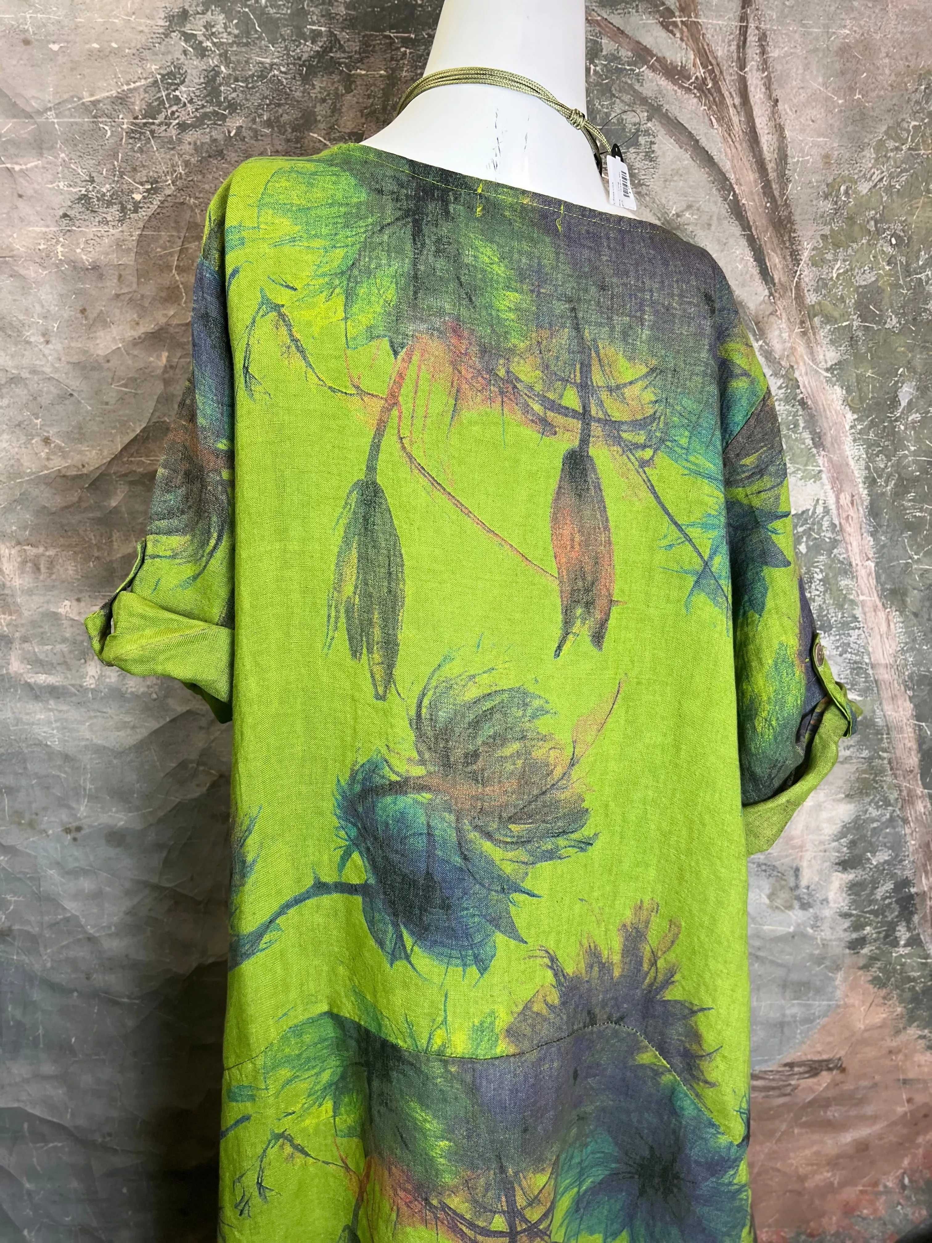 91911-52 Tropical Mix Dress-Kiwi