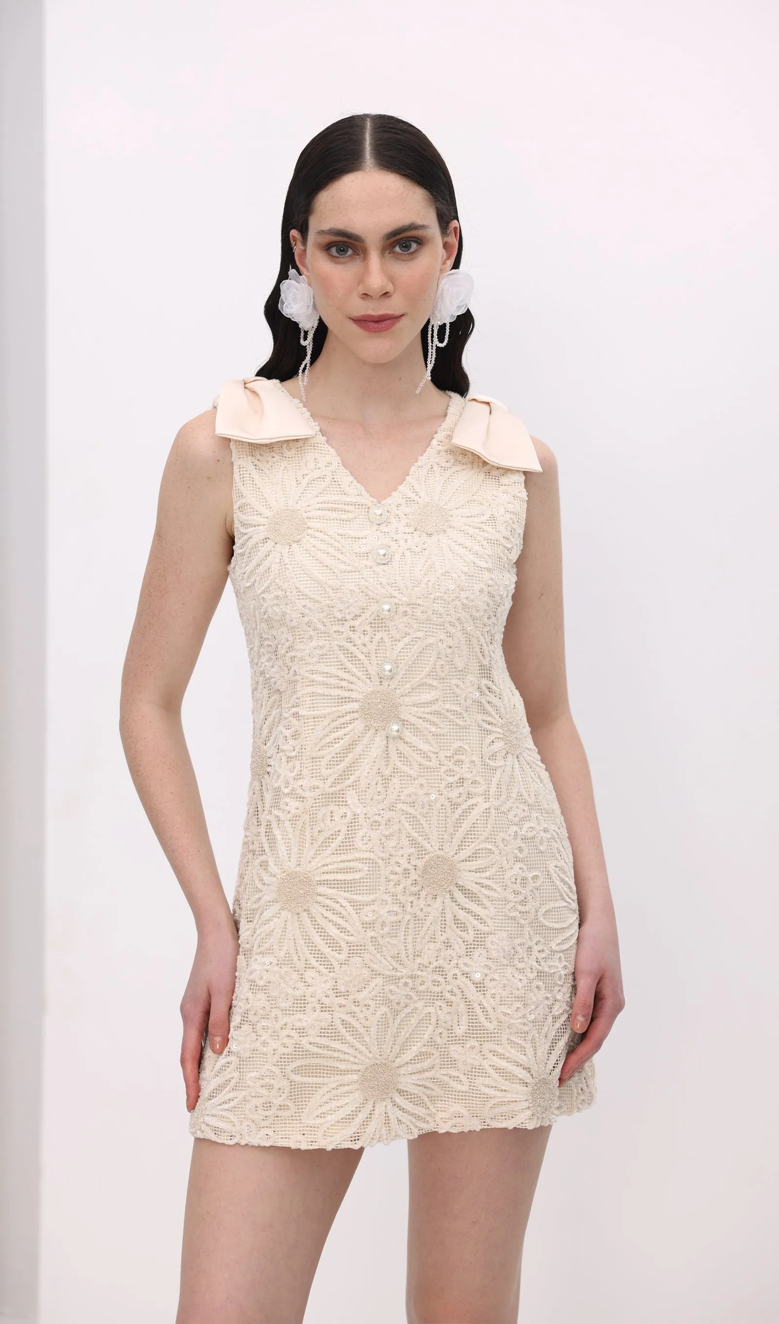 A Line Bow Mini Dress