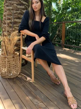 Alena Black Cotton Dress