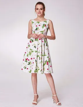 Alisa Pan Sleeveless Cherry Print A Line Dress