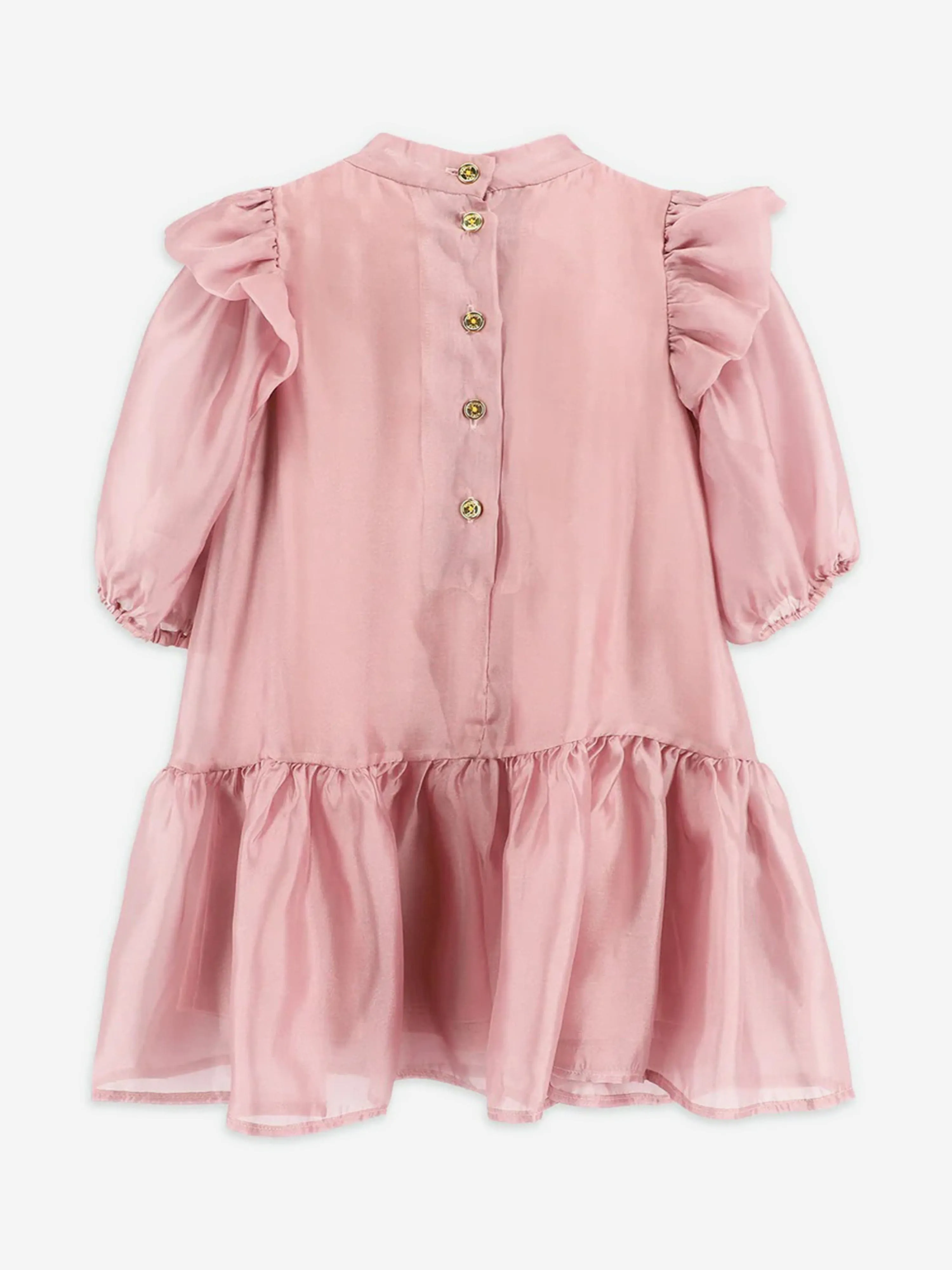 Angels Face Girls Lark Rose Trim Dress in Pink