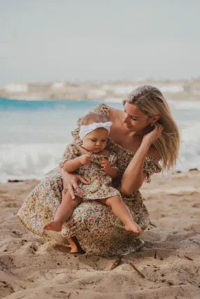 Anitas Yellow Floral Mommy & Me Matching Dresses