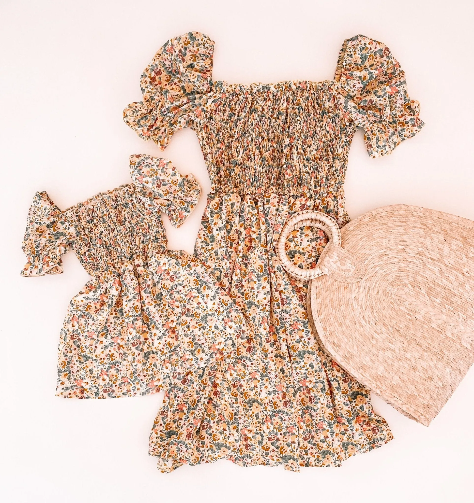 Anitas Yellow Floral Mommy & Me Matching Dresses