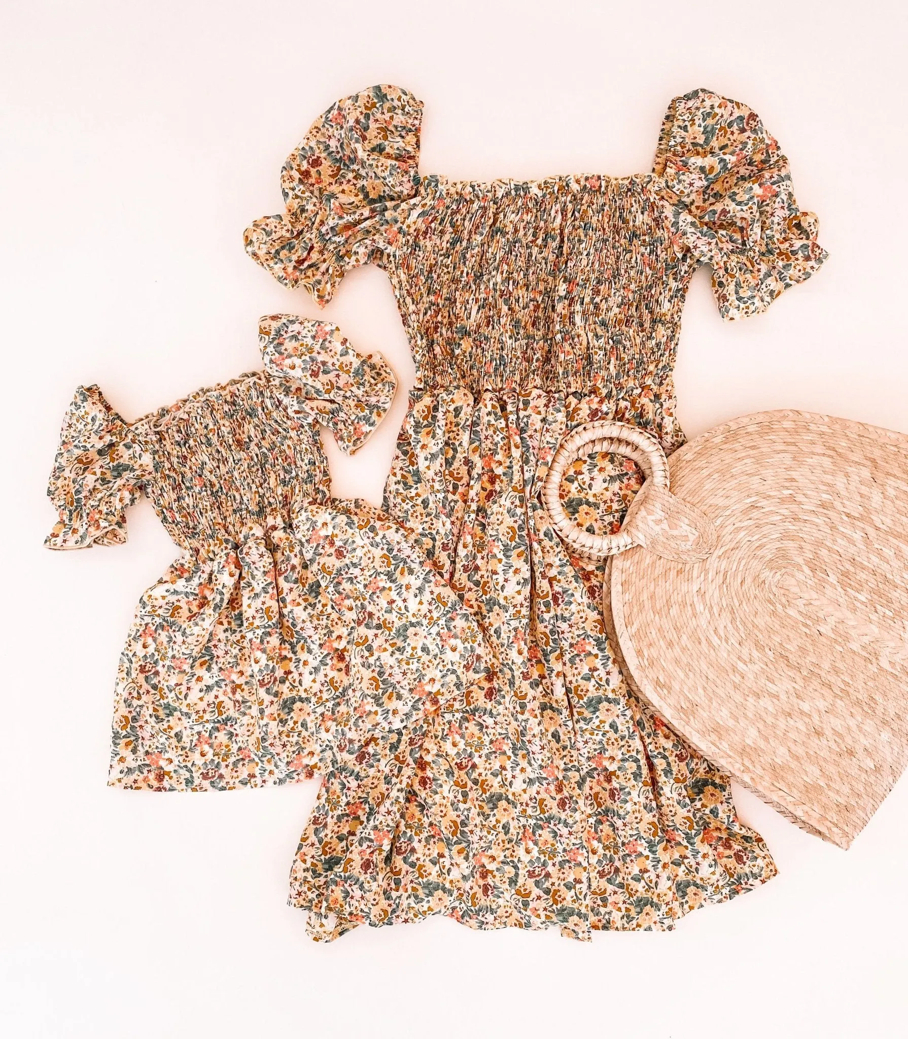 Anitas Yellow Floral Mommy & Me Matching Dresses