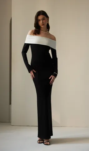 Anya Maxi Dress Black/White