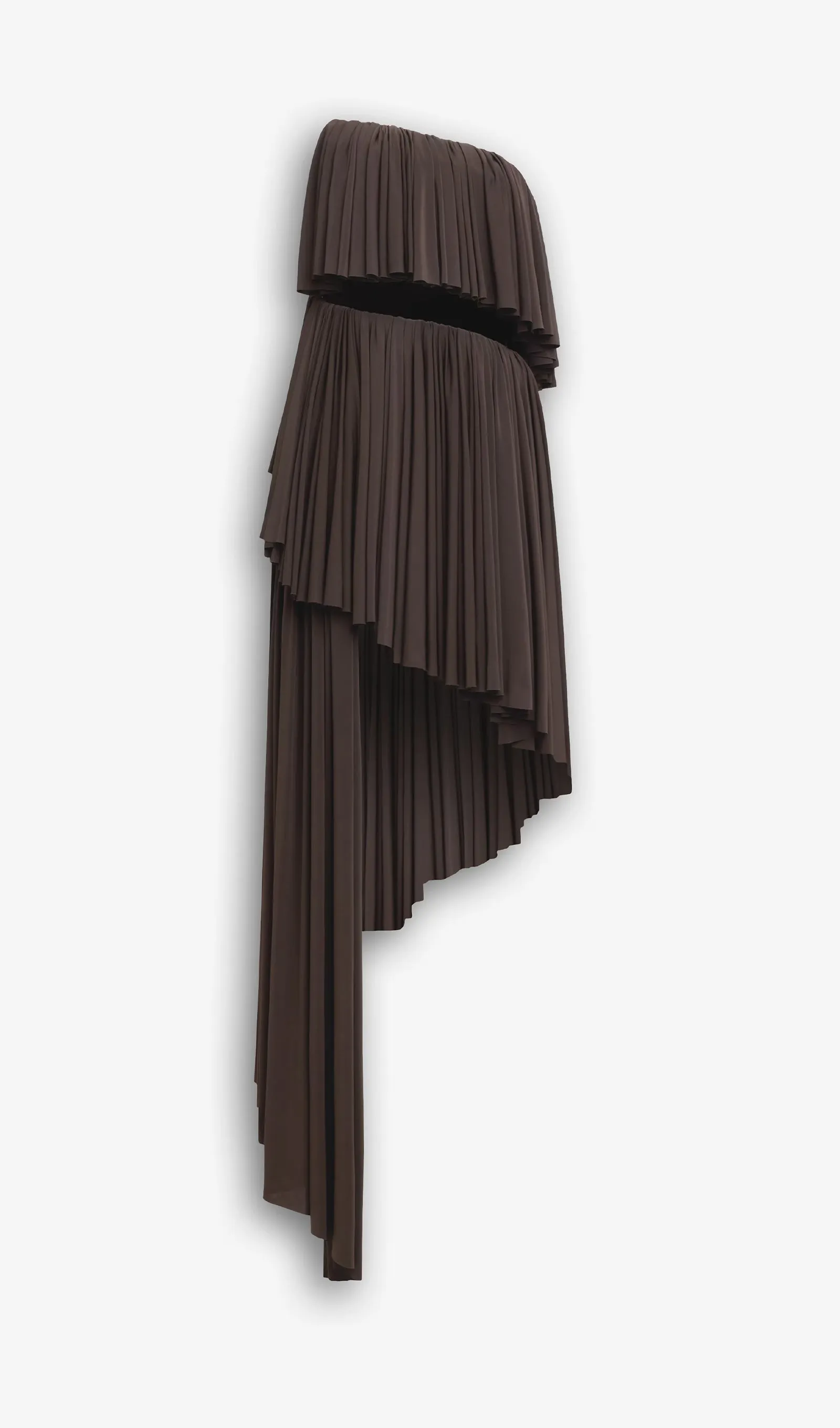 Asymmetry Ruffle Spiral Mini Dress