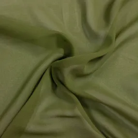Ballos Khaki Green Silk crepe de Chine Stretch.