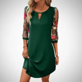 Betina Summer Dress with Floral Sleeves