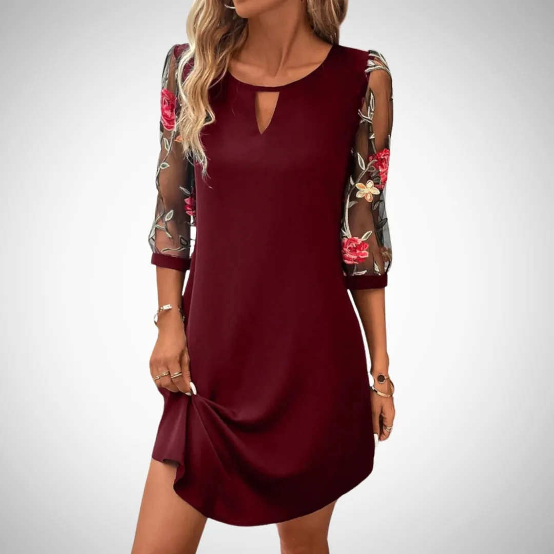 Betina Summer Dress with Floral Sleeves