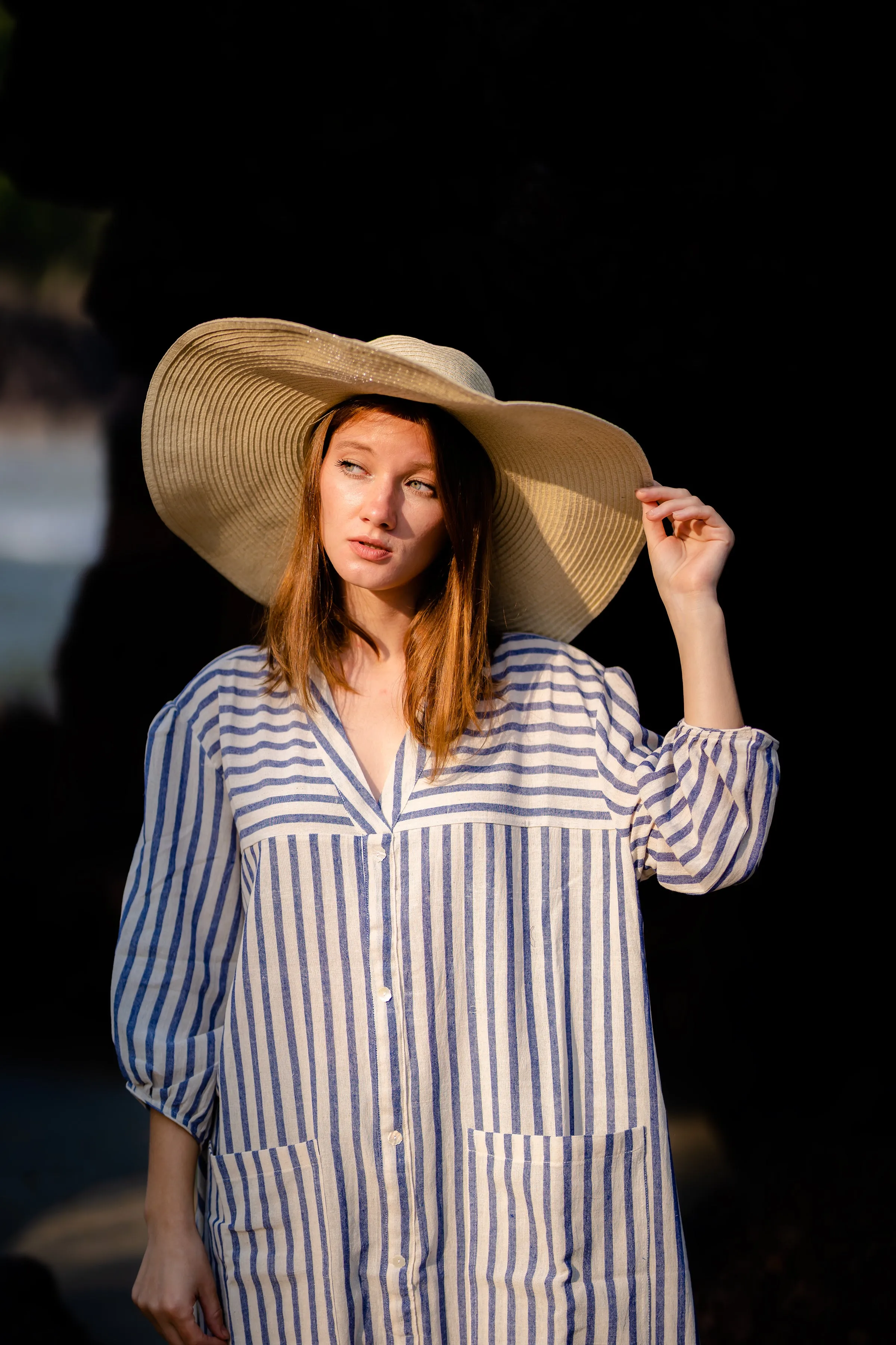 Blue Checks Resort Wear Midi Dress
