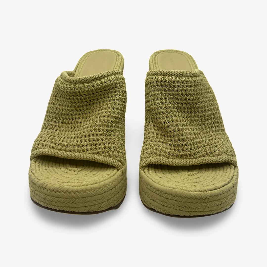 Bottega Veneta Beige Raffia Heeled Mules