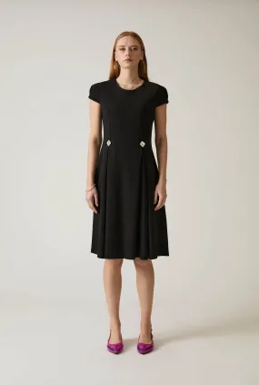 Button Black Dress