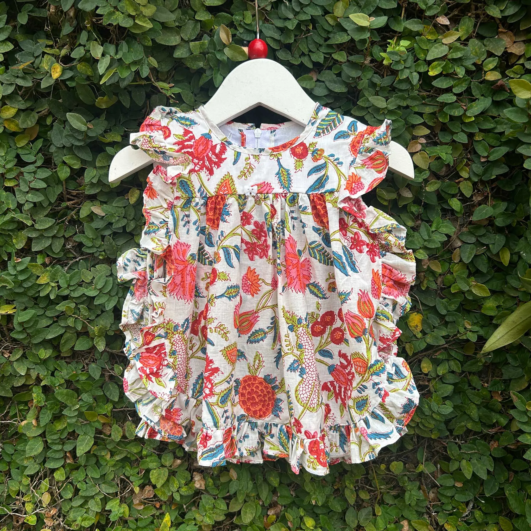 Charming Floral Apron Dress for Baby Bliss
