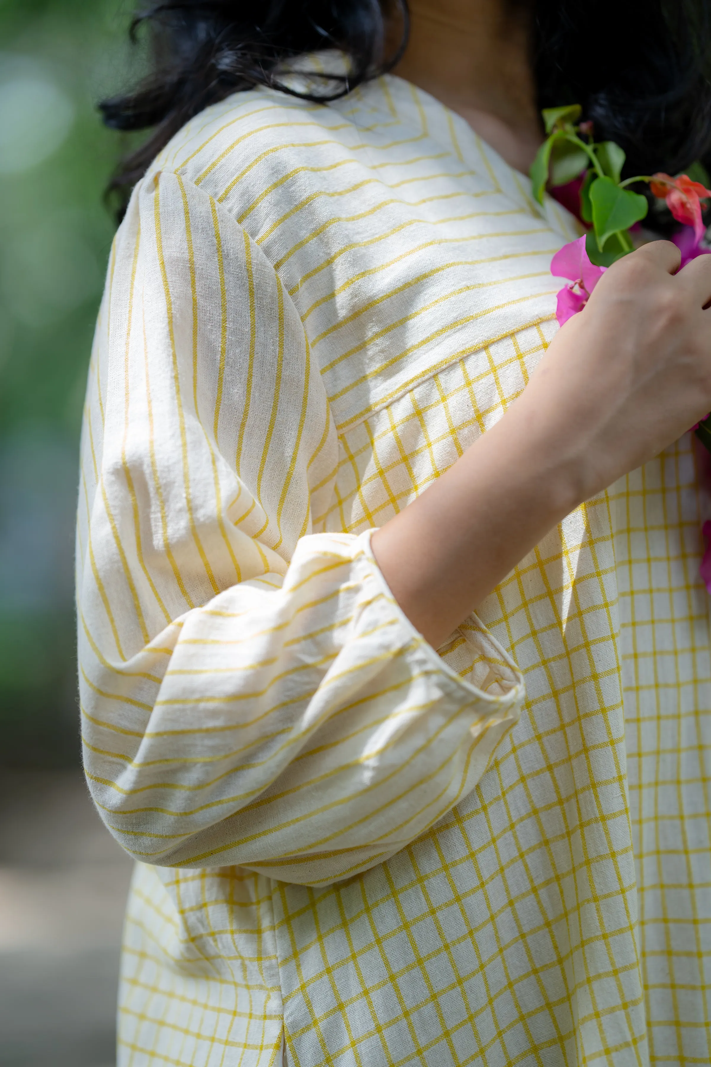 Checks & Stripes Summer Dress with Side Pockets