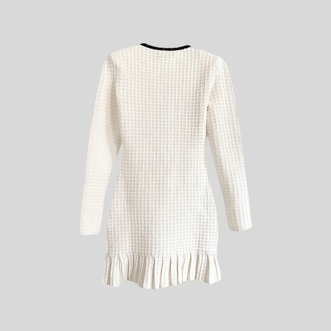 Chic Textured Knit Dress - Ivory