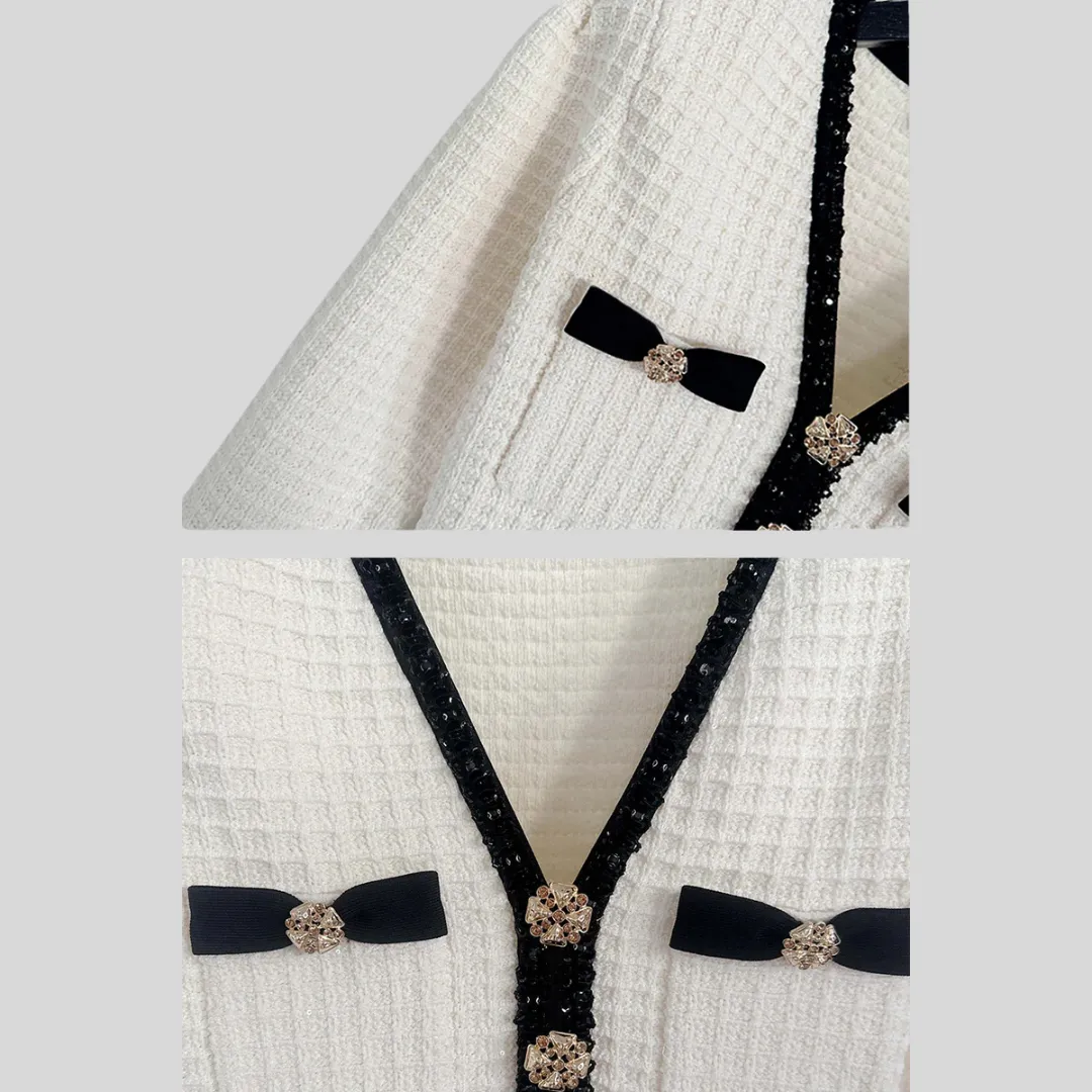 Chic Textured Knit Dress - Ivory