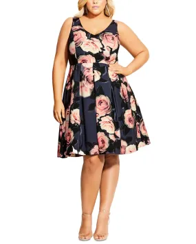 City Chic Women's Trendy Plus Size Love Is Sweet Dress Black Size Petite Small | Black