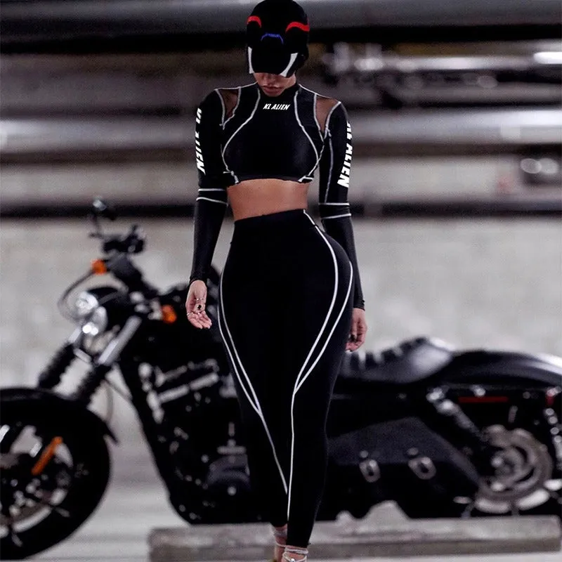 Cool Long Sleeve Cropped Top And Pants