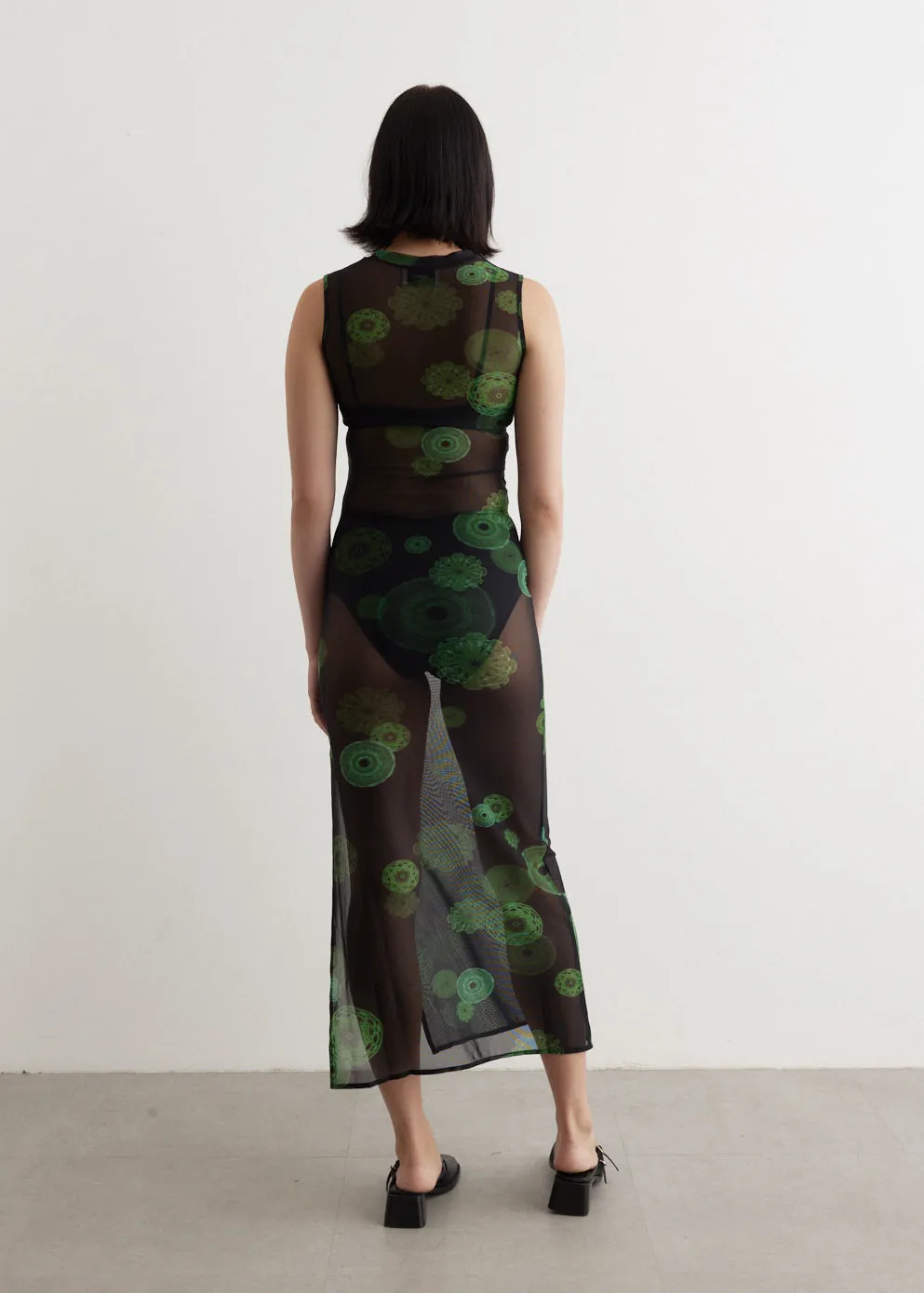 Cymatics Print Mesh Dress