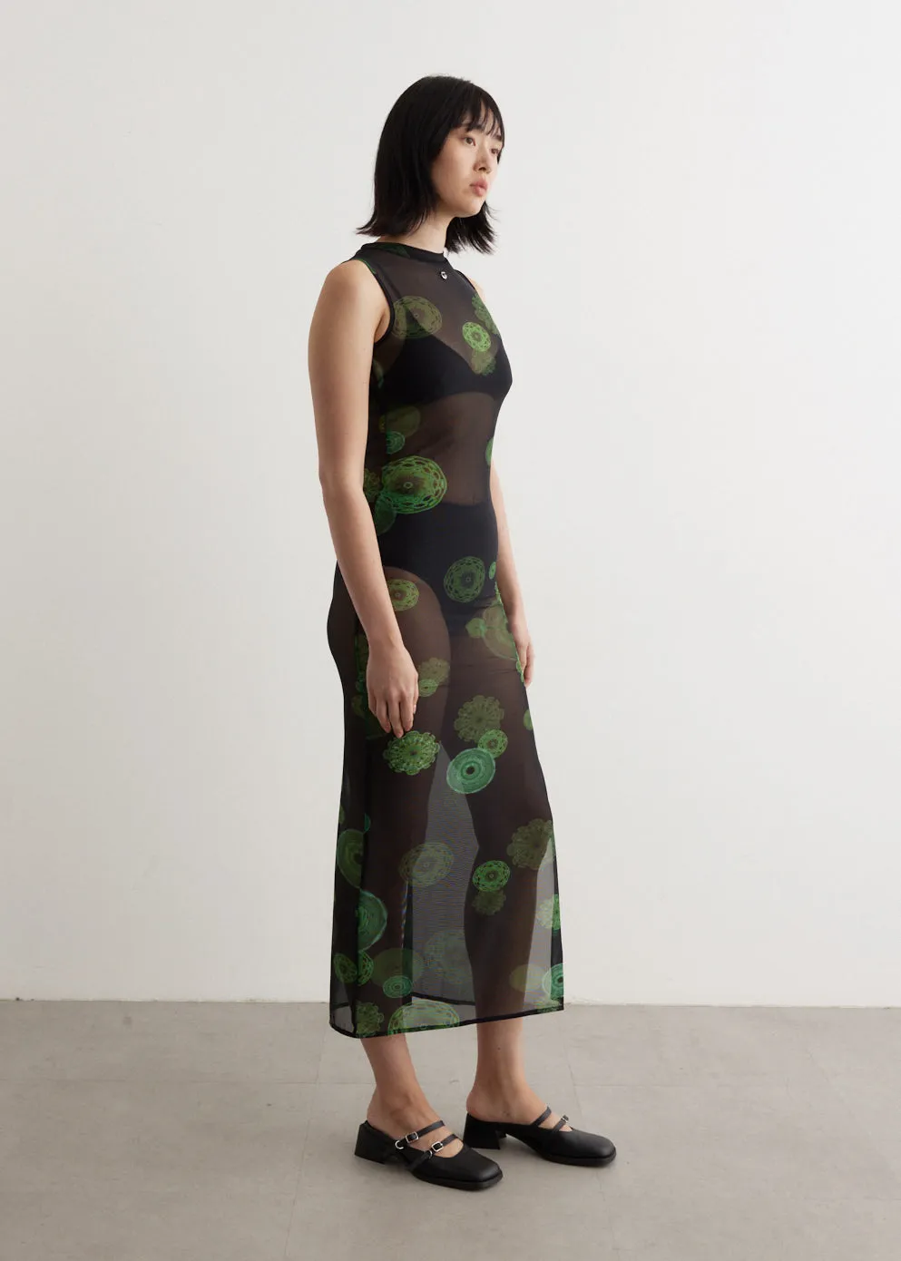 Cymatics Print Mesh Dress