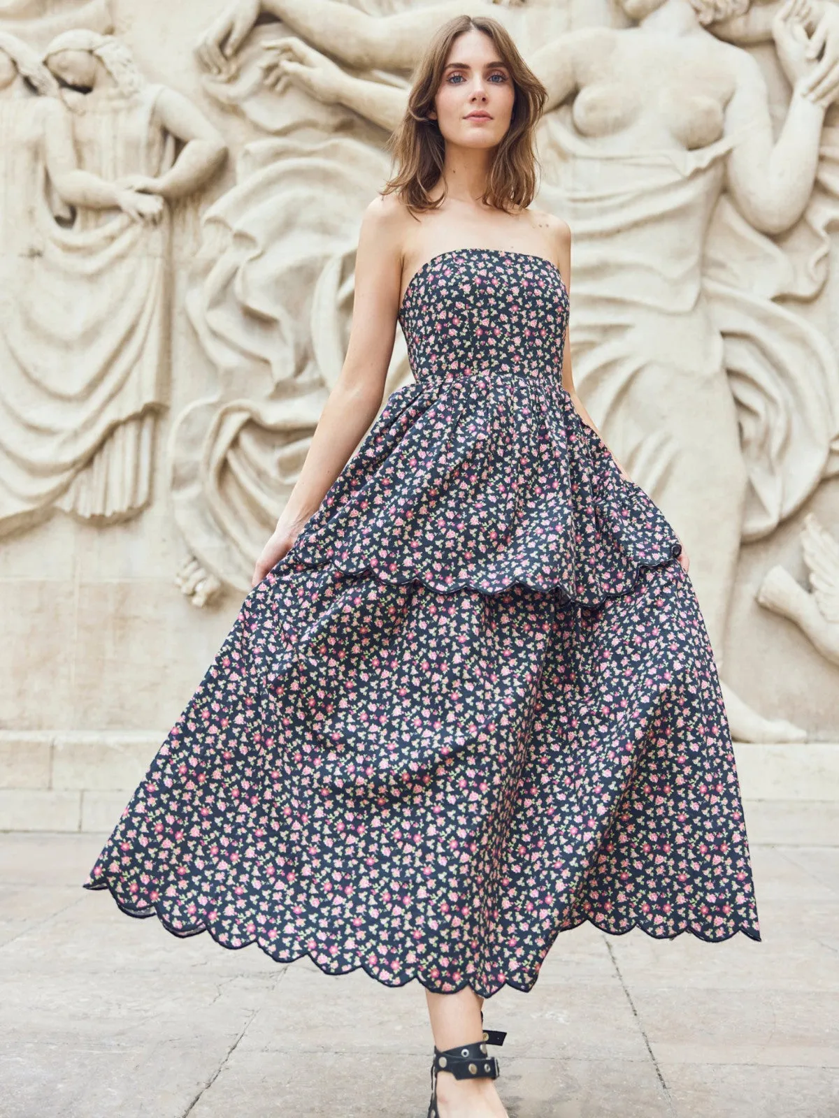 Daisy Dress | Black Rose Floral