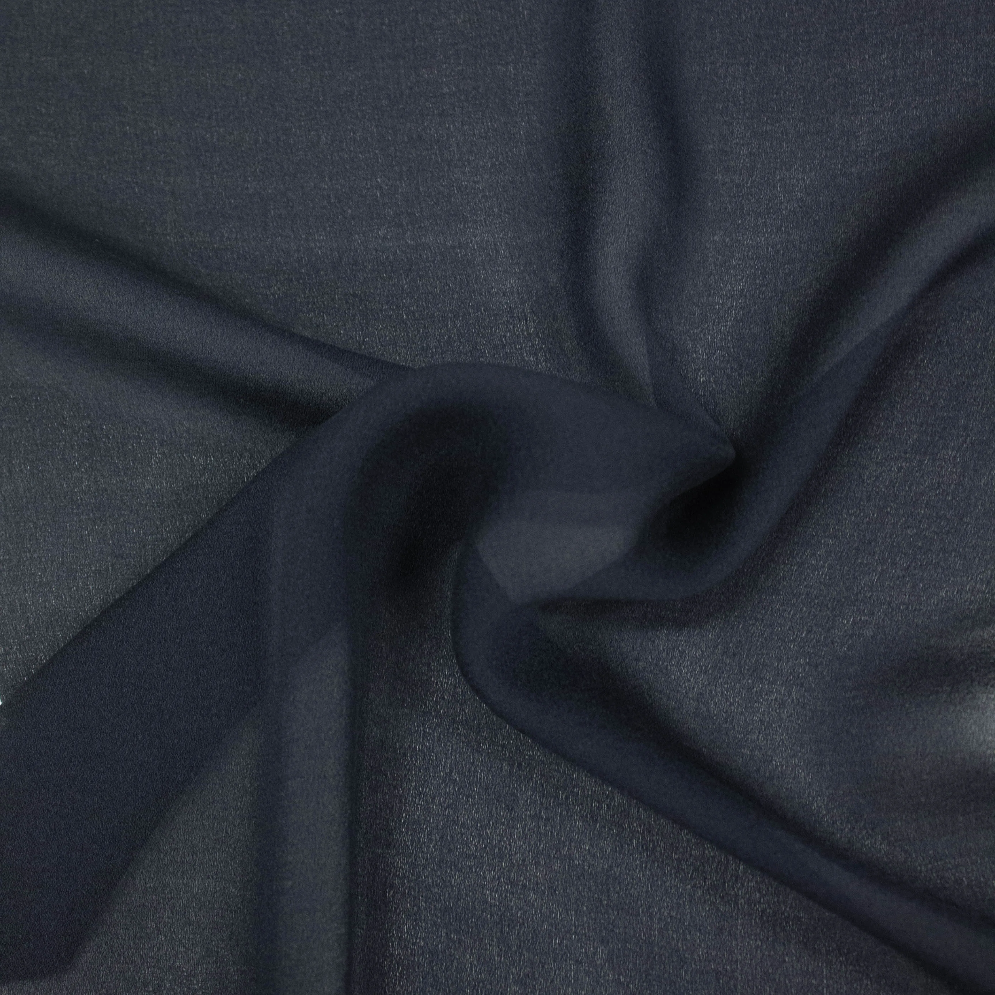 Dakota Dark Blue Silk Crepe Voile Stretch SHOWROOM SAMPLE 34CM X 60CM
