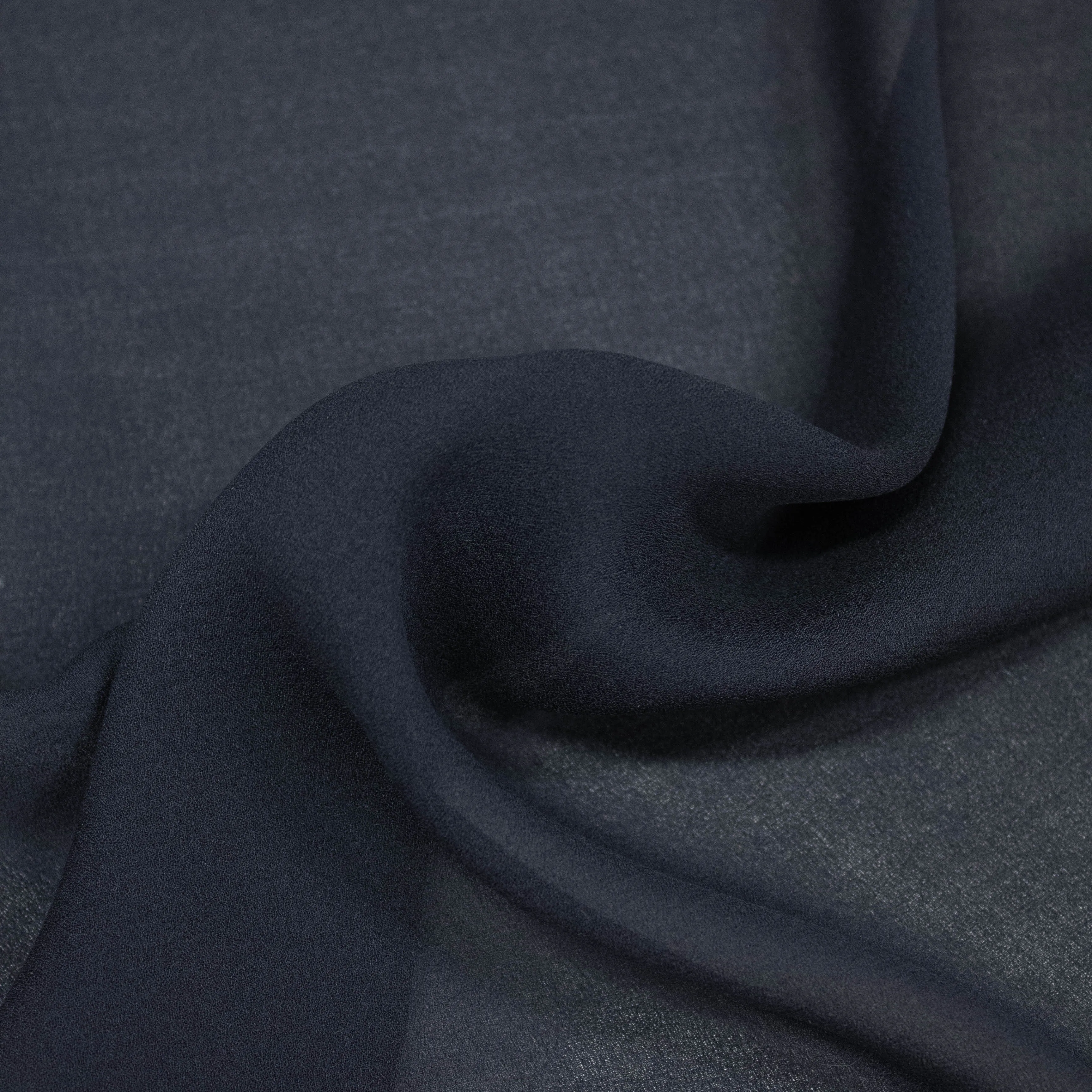 Dakota Dark Blue Silk Crepe Voile Stretch SHOWROOM SAMPLE 34CM X 60CM