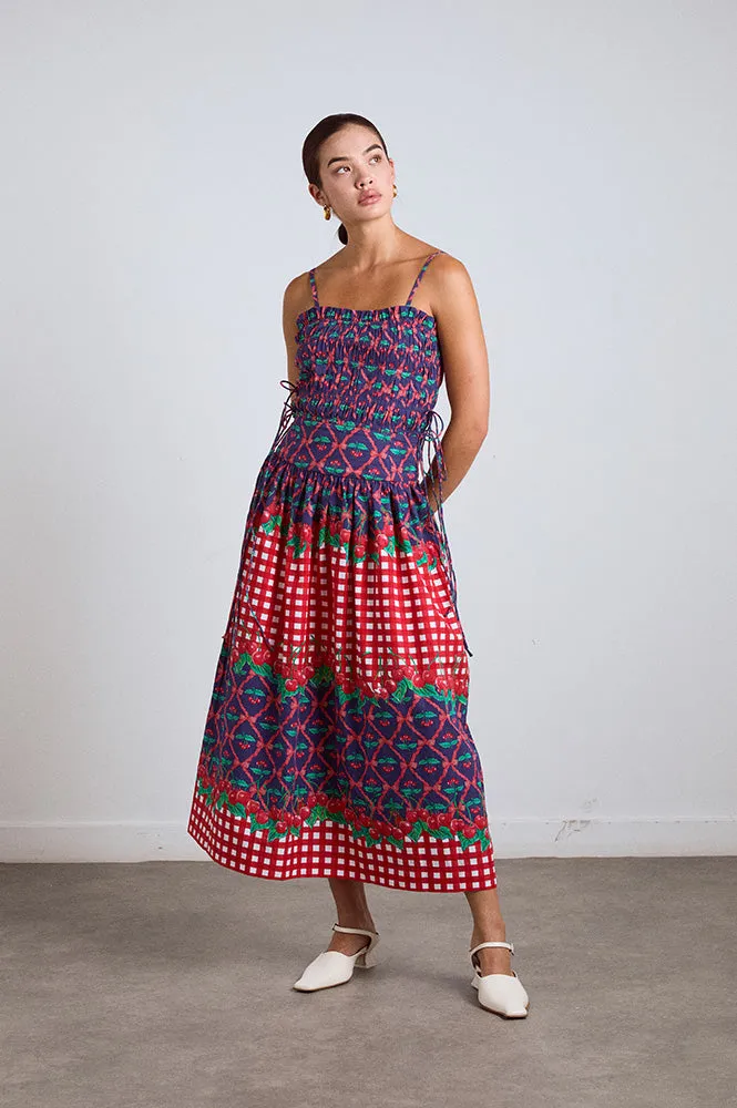 Damson Madder Keila Cherry Pie Midi Dress