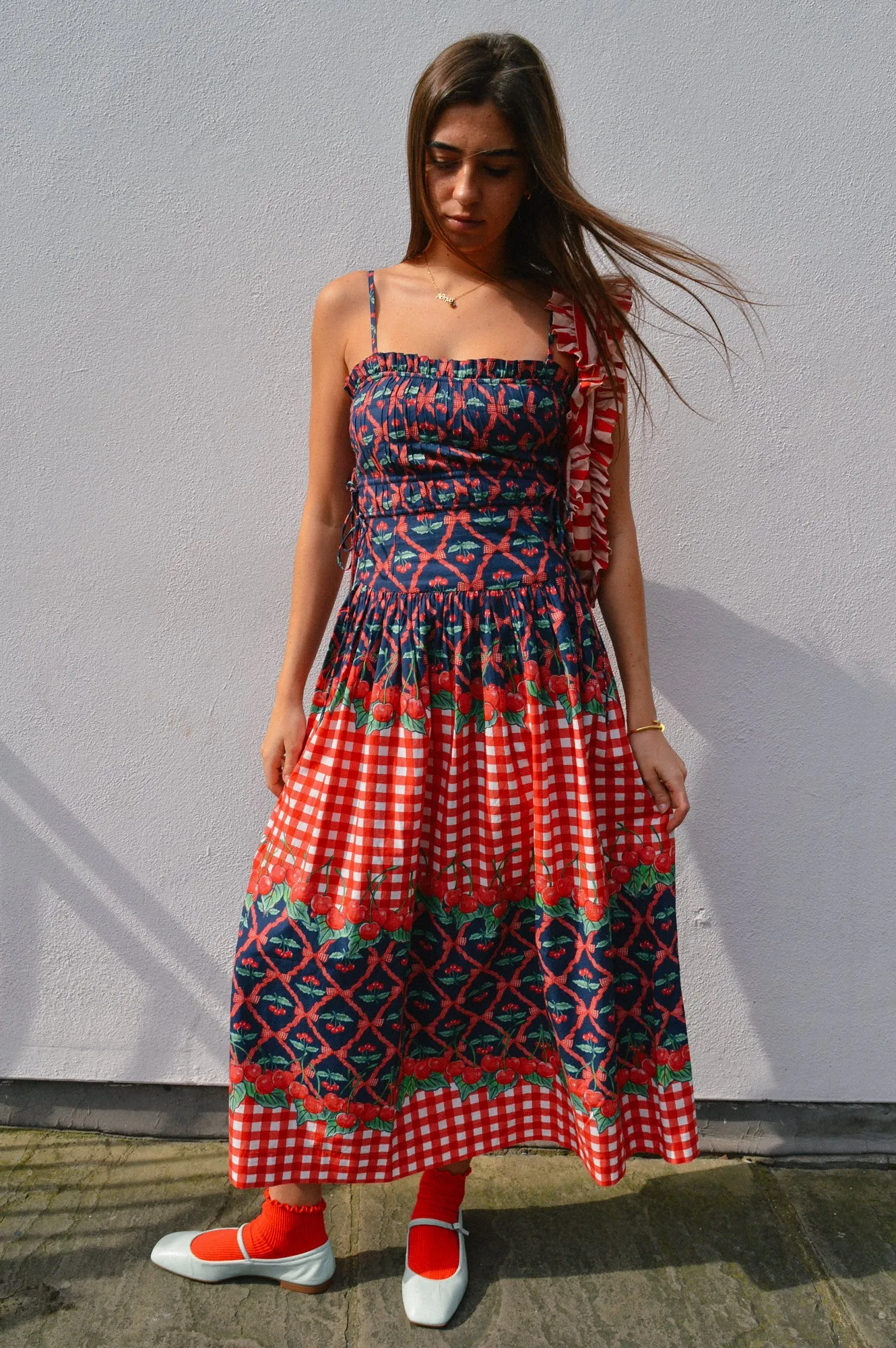 Damson Madder Keila Cherry Pie Midi Dress