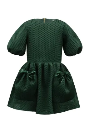 David Charles London Girls Green Pocket Dress
