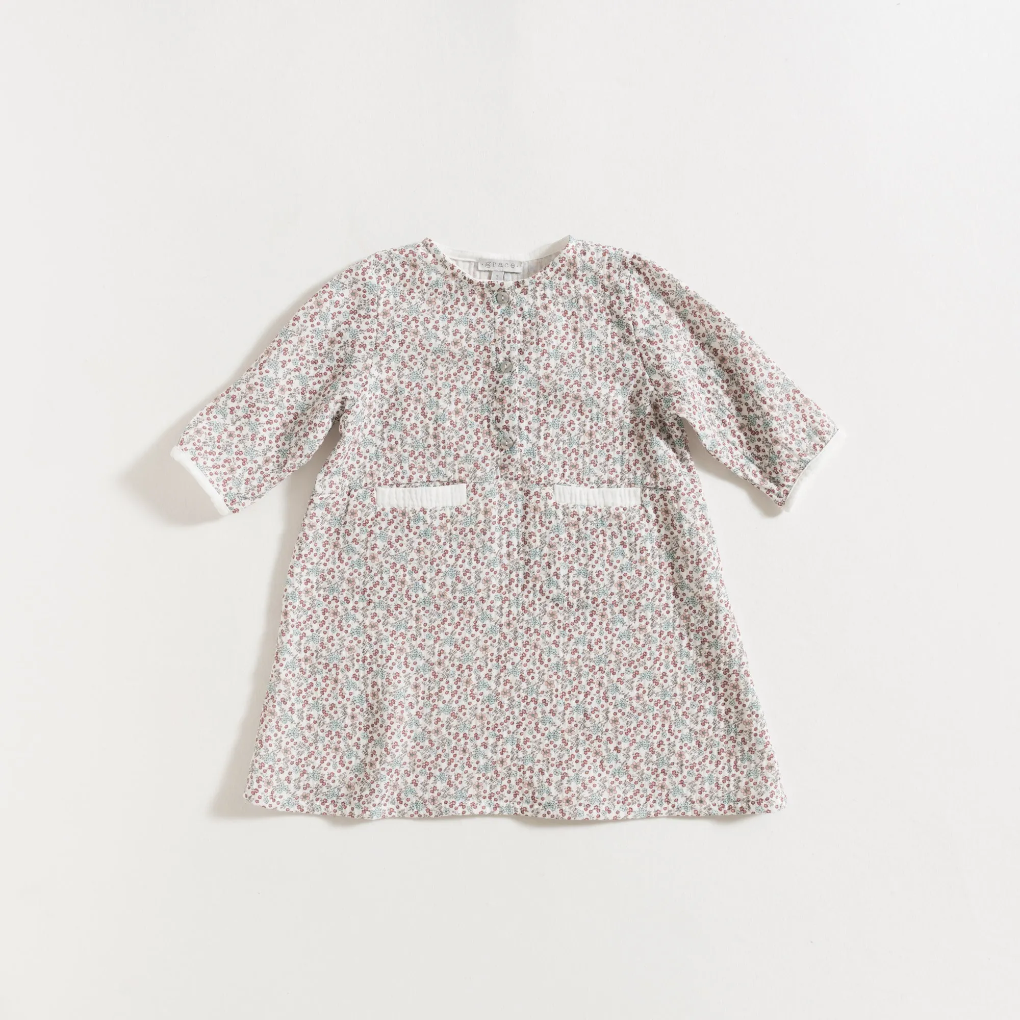 DRESS / MINT FLOWERS GAUZE