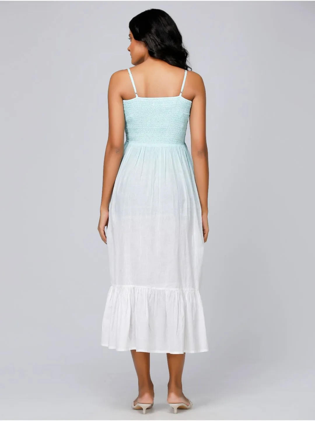 Eco Khadi Cotton Sea Ombre Dress