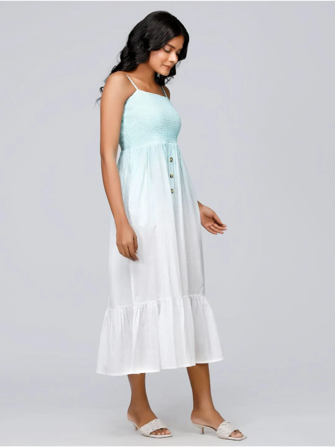 Eco Khadi Cotton Sea Ombre Dress