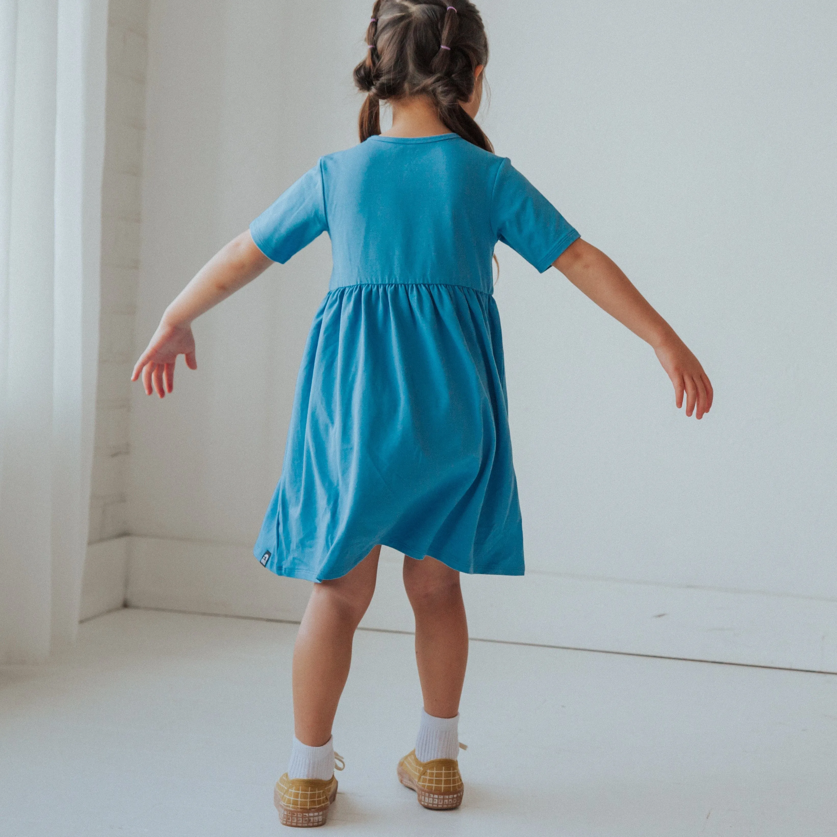 Essentials Short Sleeve Dress - 'Parisian Blue'