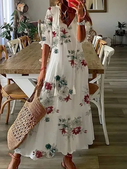 Evan™ Elegant Boho Dress with Tummy Coverage
