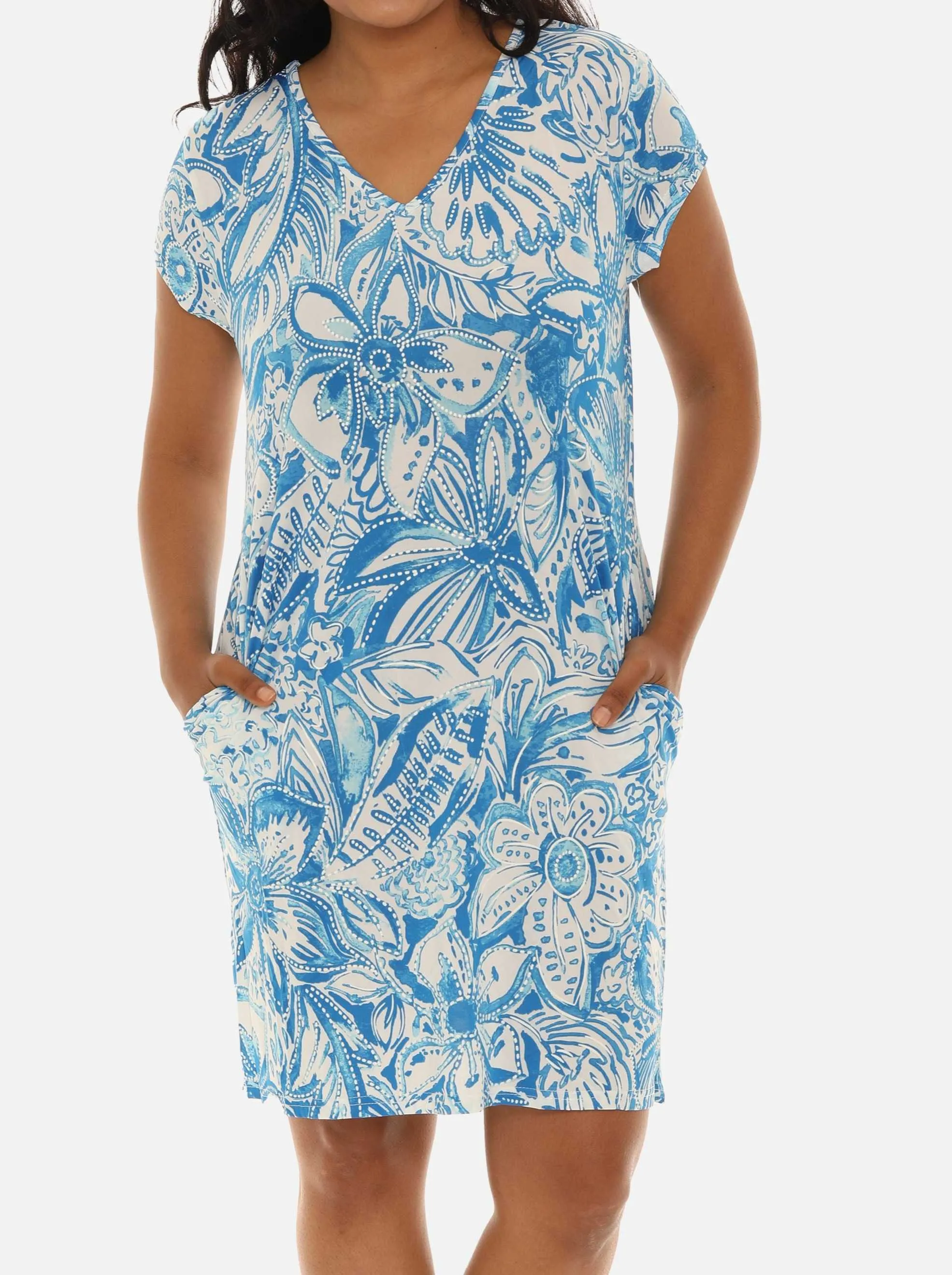 Floral Paisley Print Short Sleeve Short Dress