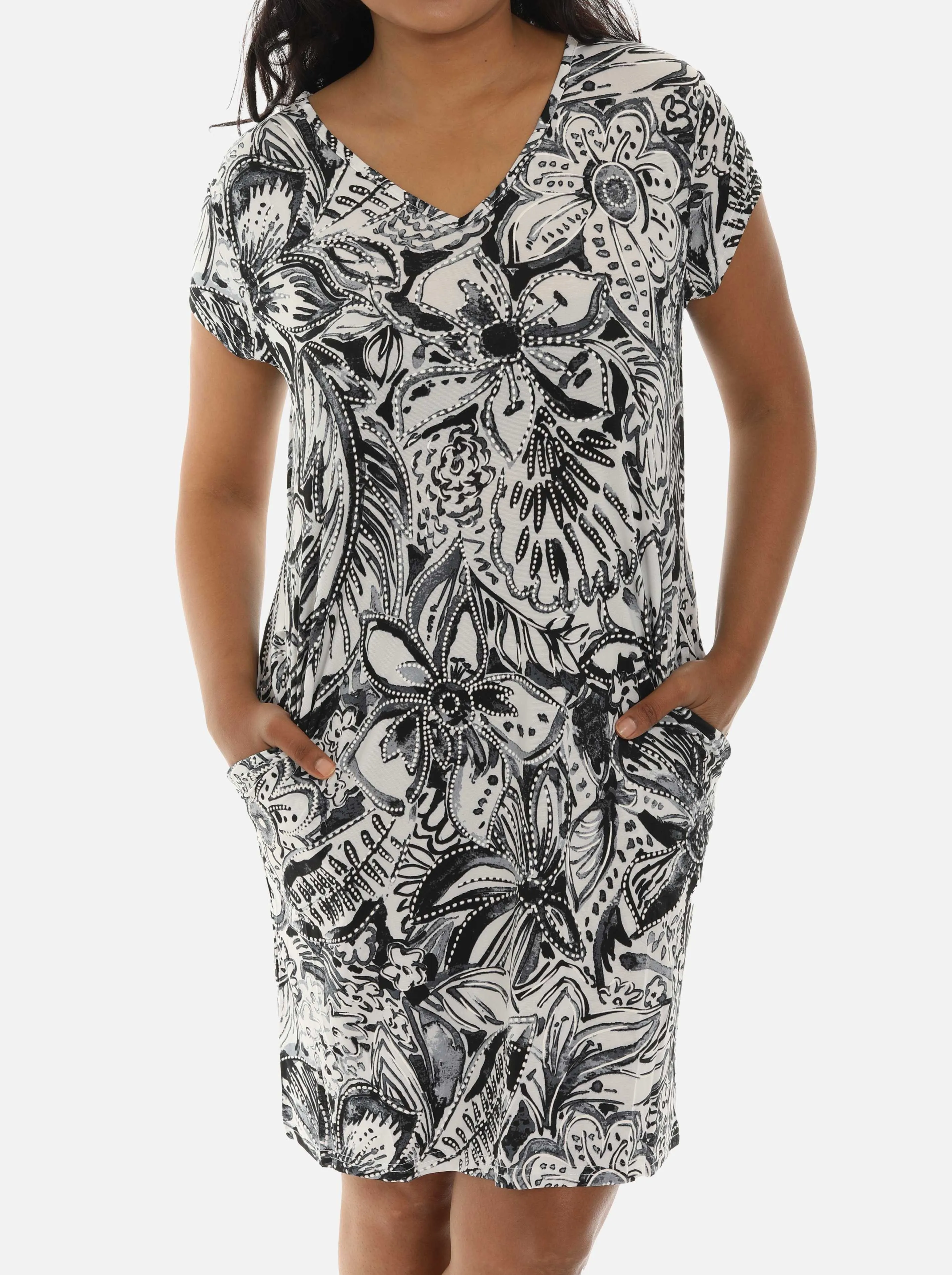 Floral Paisley Print Short Sleeve Short Dress