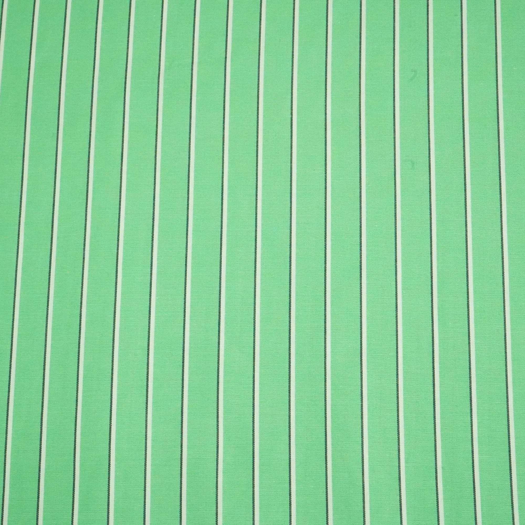 Green Stripes Print Poplin Fabric LSF-24309