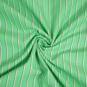Green Stripes Print Poplin Fabric LSF-24309