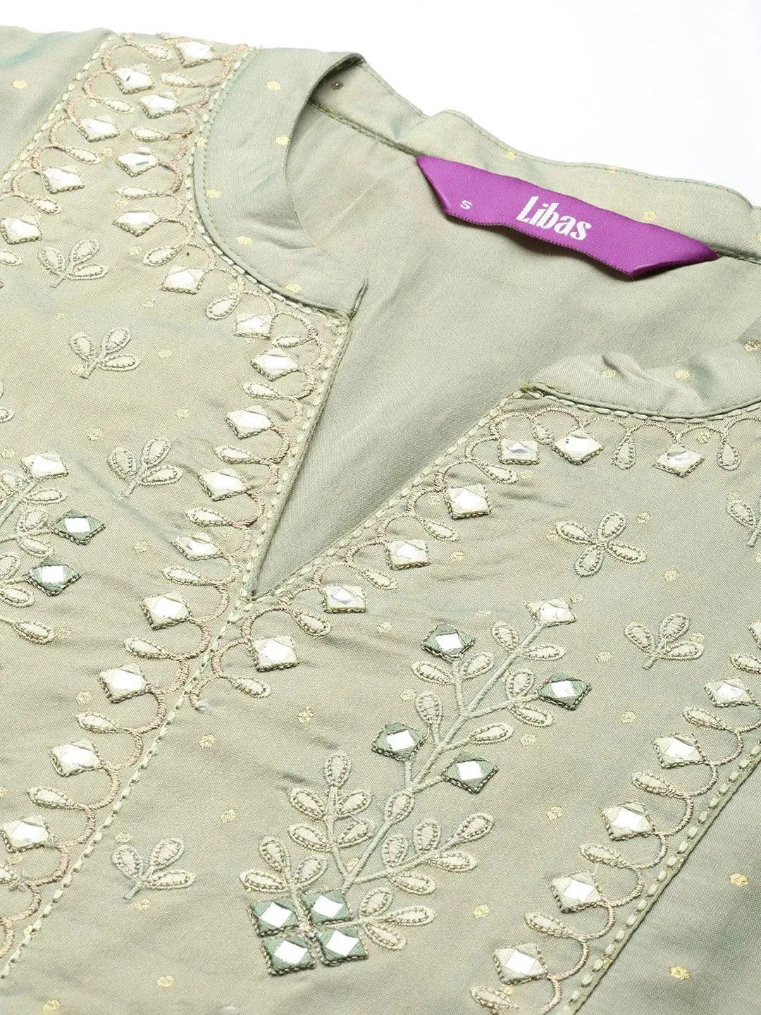Green Yoke Design Art Silk Straight Kurta