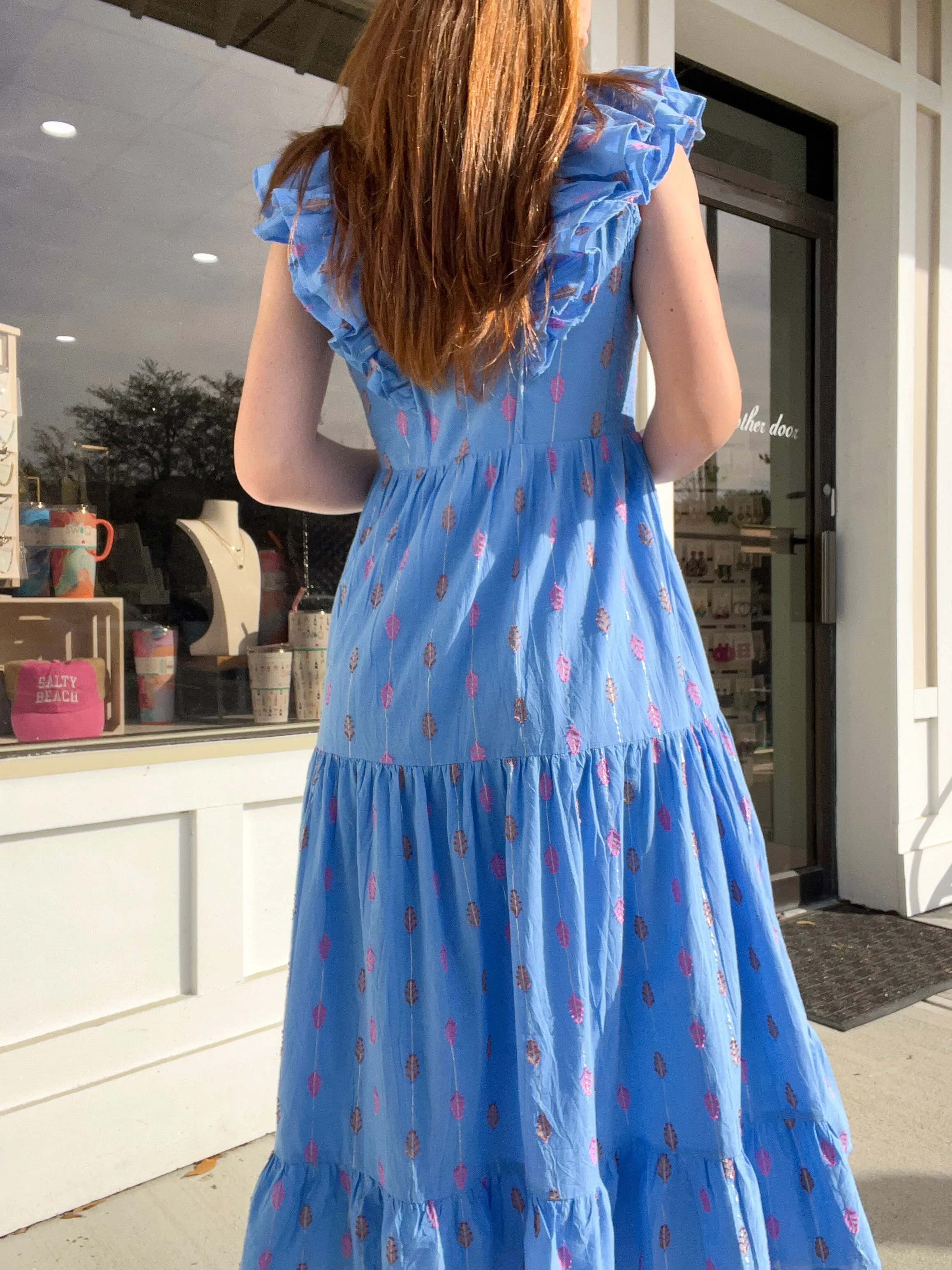 Hatley Aria Midi Dress - Rainbow Feather Dobby