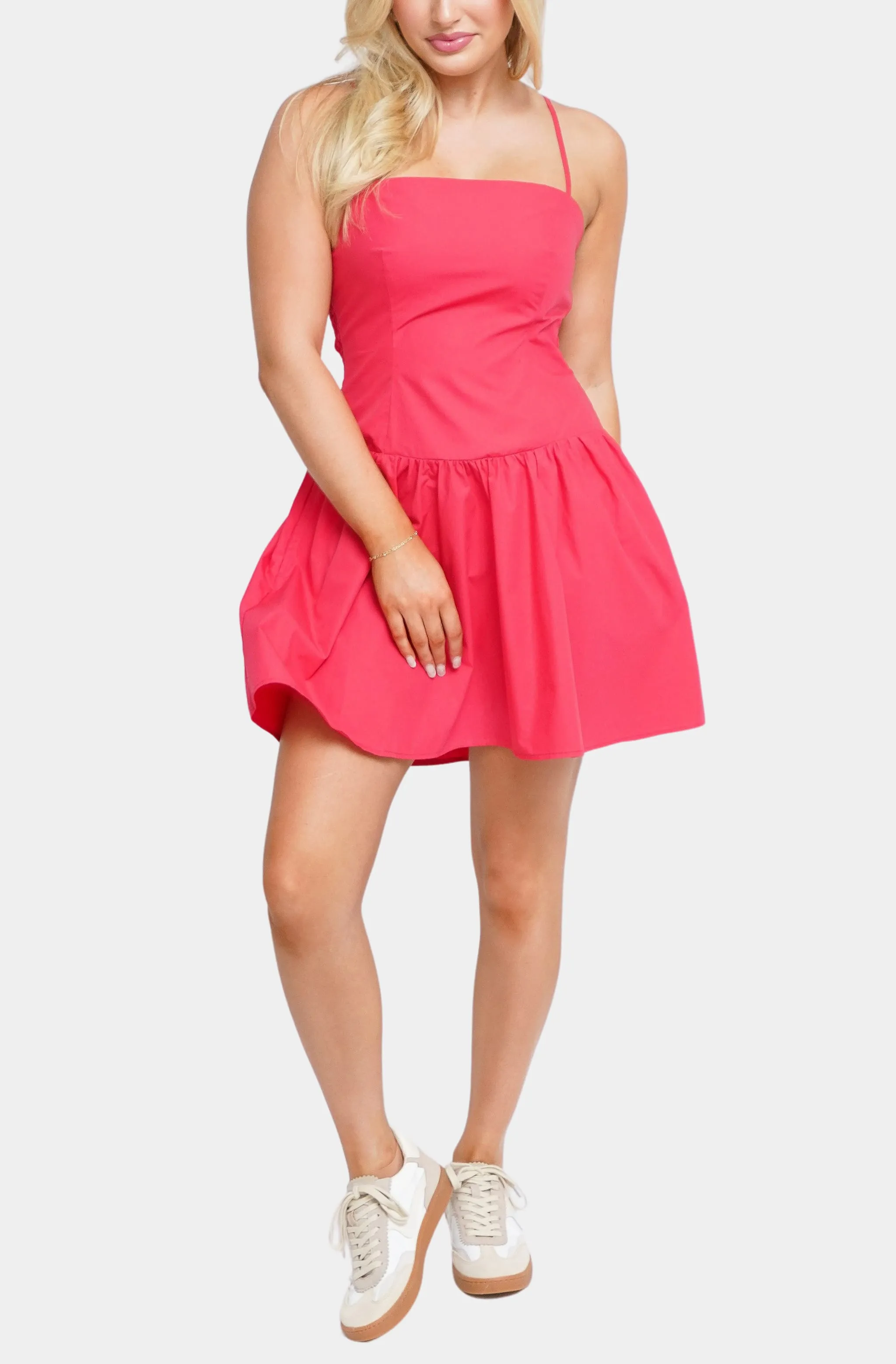 Hemline Exclusive Poplin Strap Dress