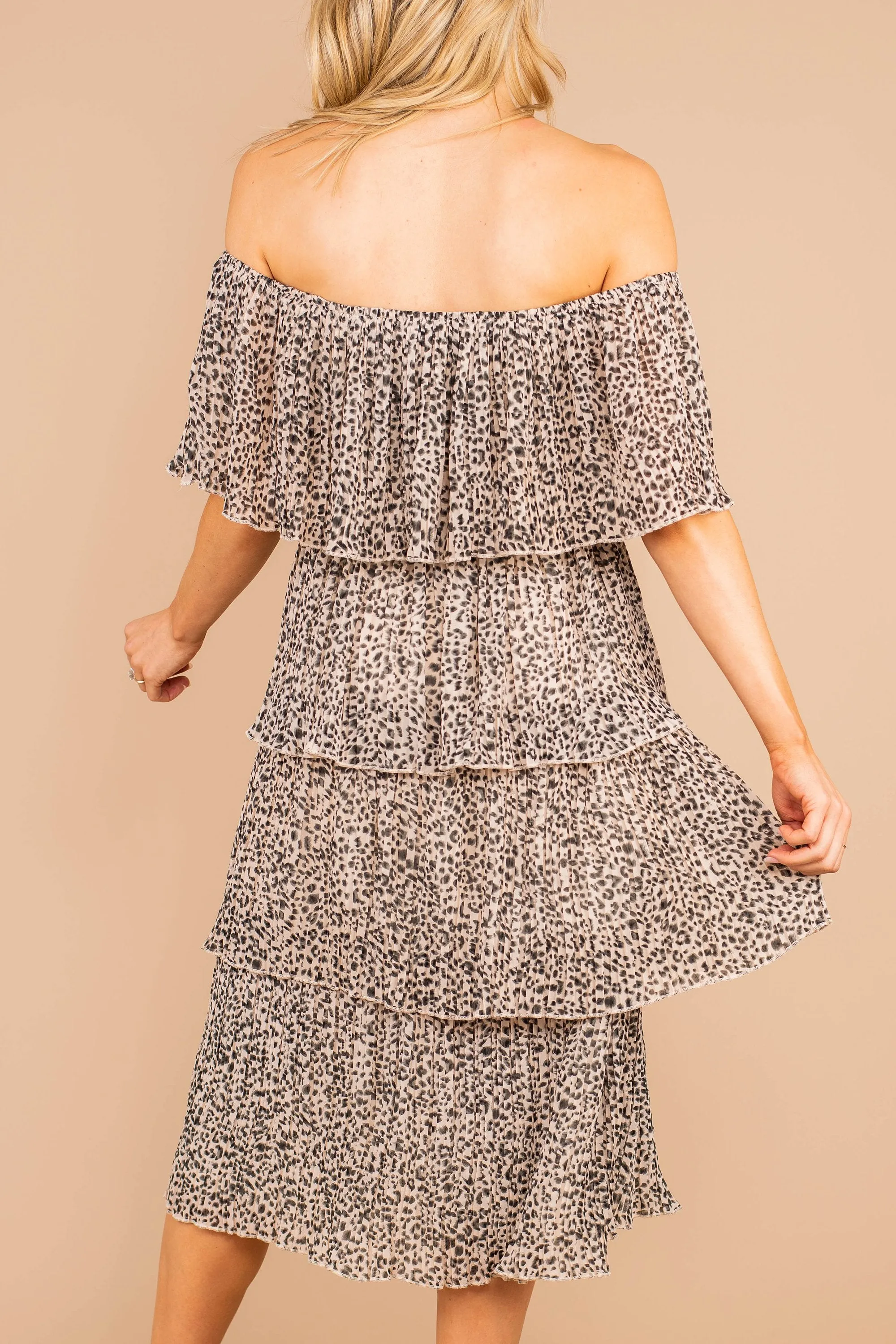 I'll Show You How Taupe Leopard Midi Dress