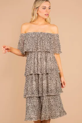 I'll Show You How Taupe Leopard Midi Dress