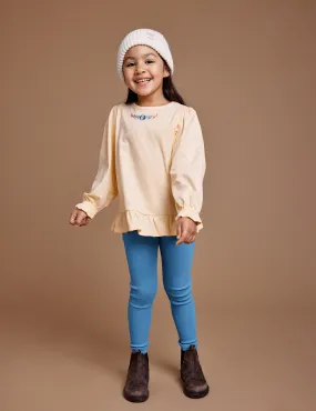 Isla Embroidered Frill Hem Top