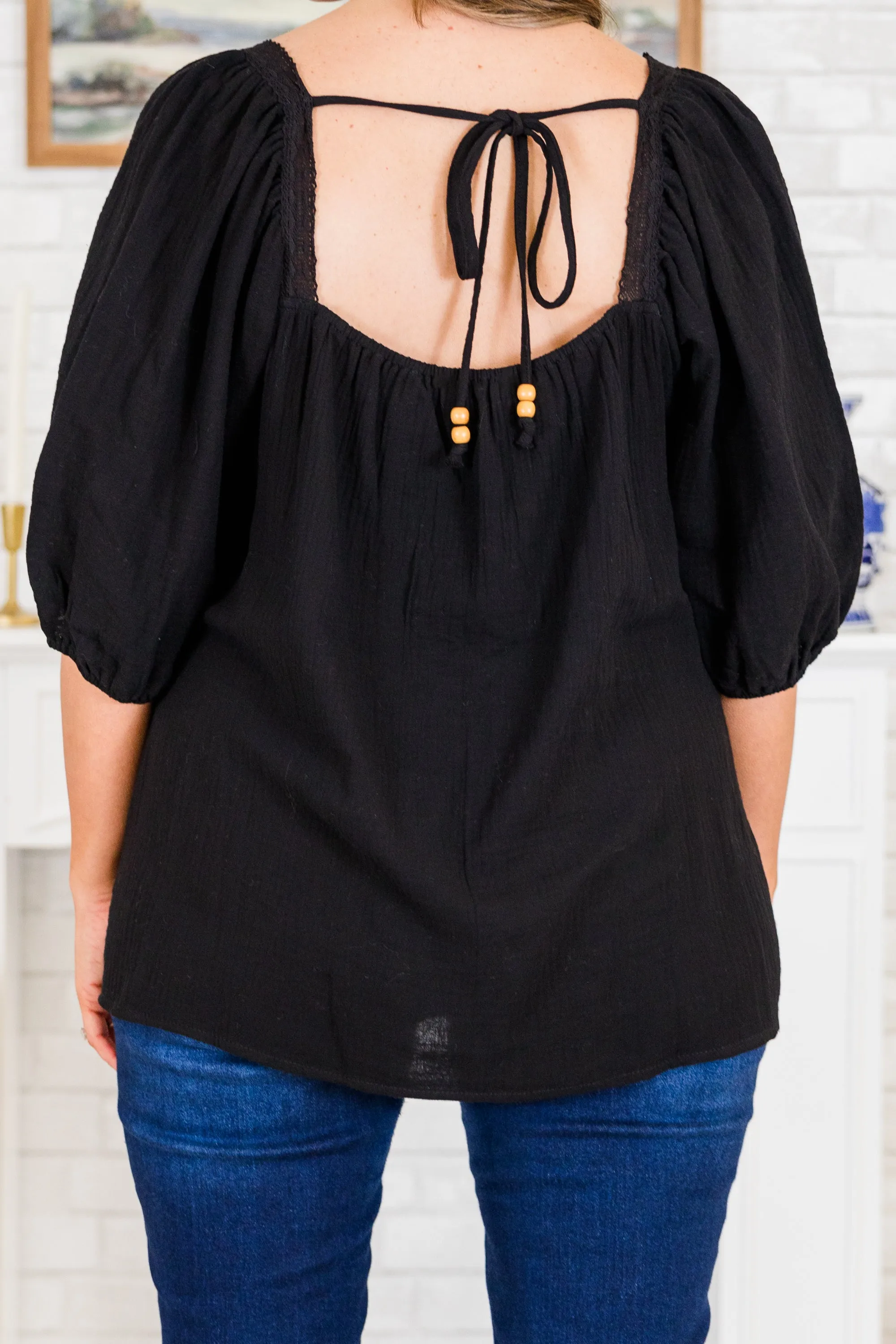 It's Not My Fault Top, Black