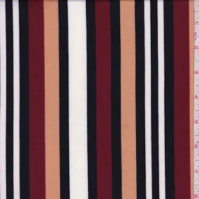 ITY Wine/Beige/Black Stripe Jersey Knit Fabric