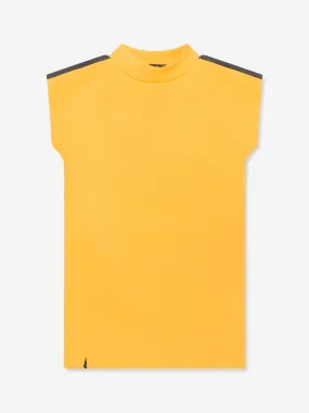 Karl Lagerfeld Girls Logo Trim Dress in Yellow