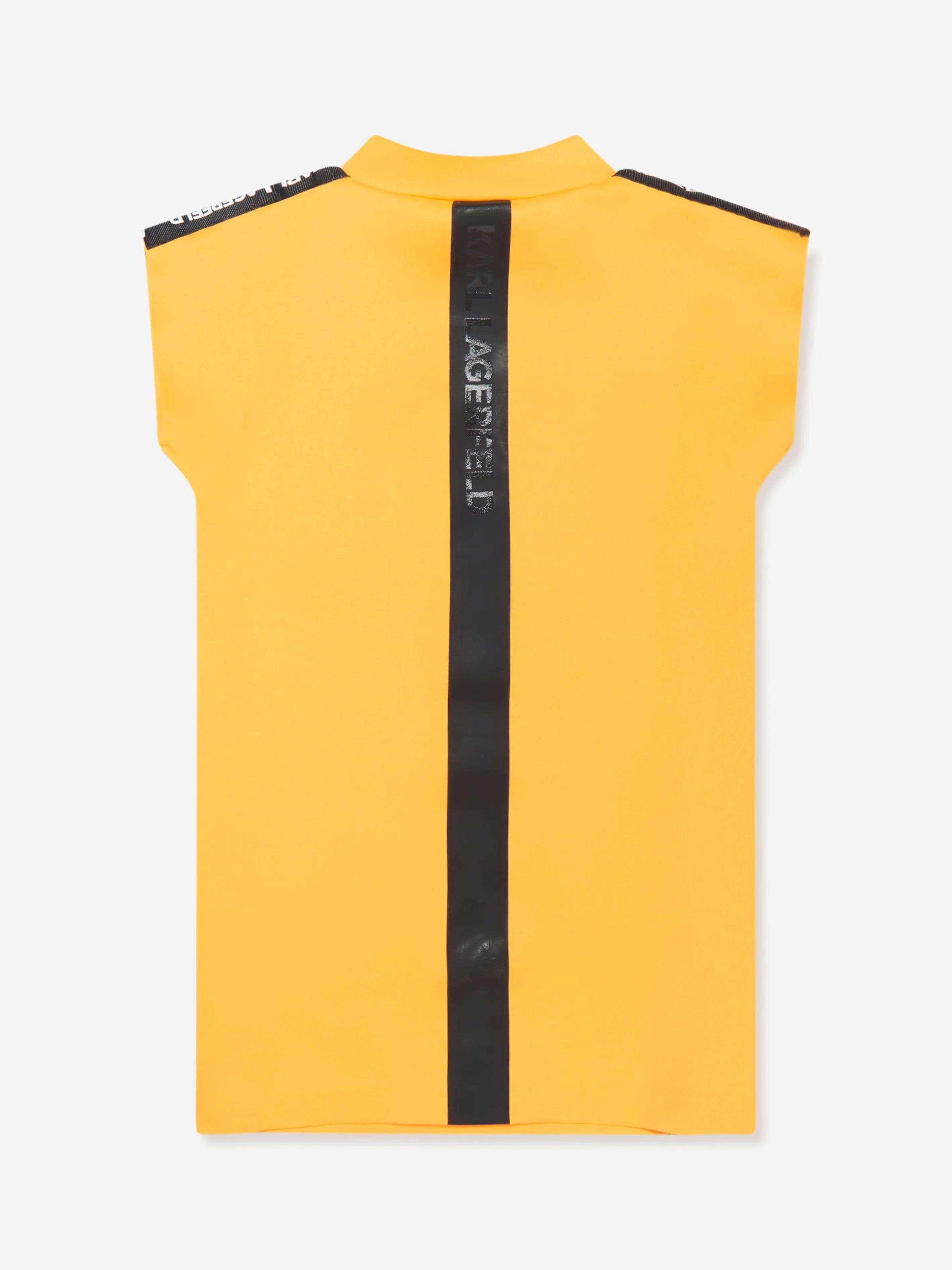 Karl Lagerfeld Girls Logo Trim Dress in Yellow